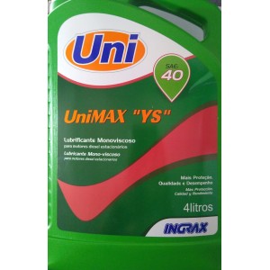(BOMB.4LT) INGRAX UNIMAX YS API CF 40 MINERAL P/ MOTOR A DIESEL ESTACIONÁRIO E ENGRENAGENS DE TRANSMISSÃO